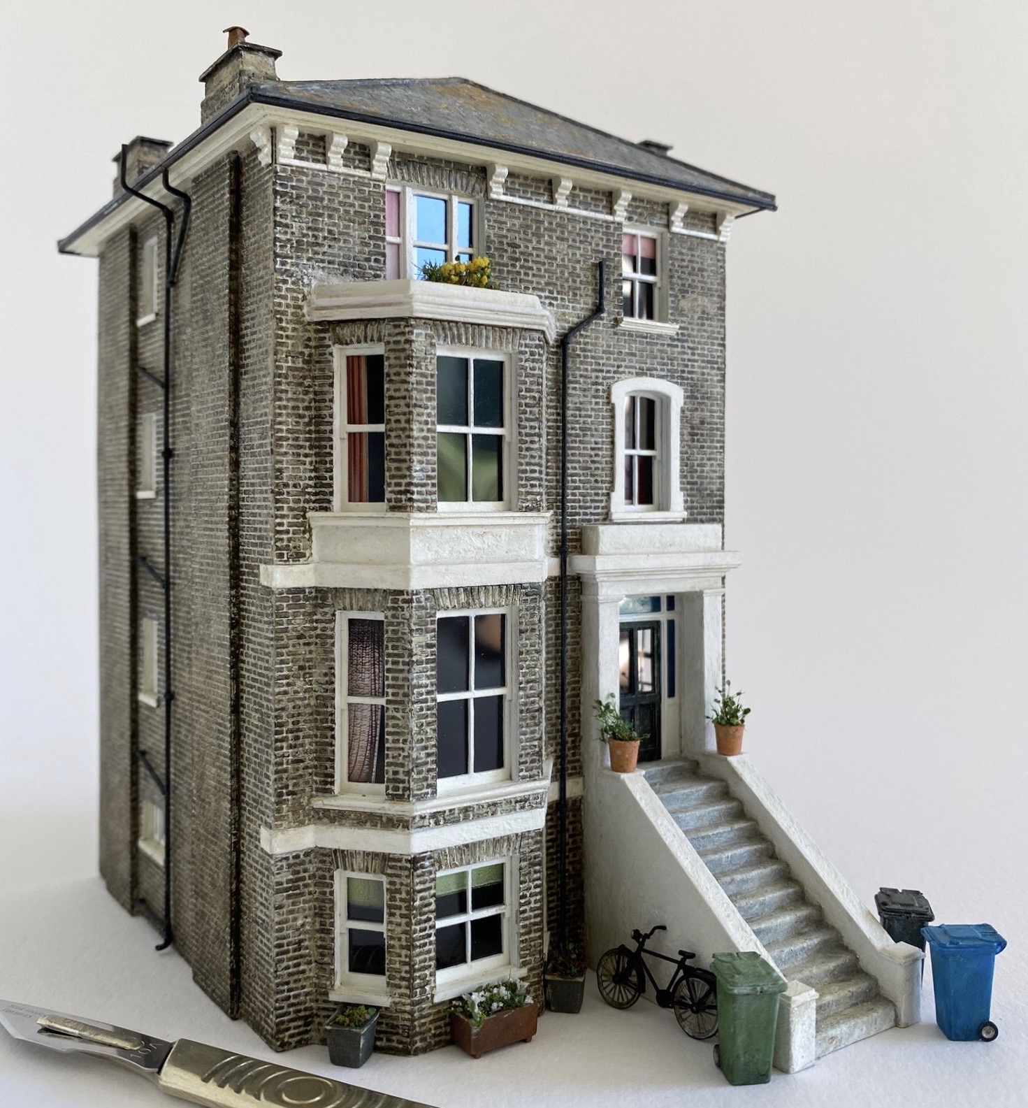 A model of a three-storey London townhouse