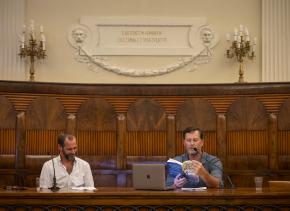 Jeffrey P Mix giving a reading