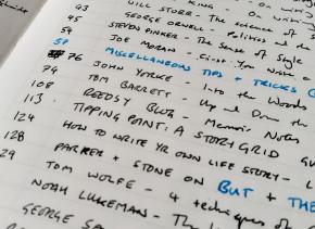 The notebook I keep for writing tips and techniques.