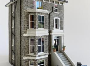 A model of a three-storey London townhouse